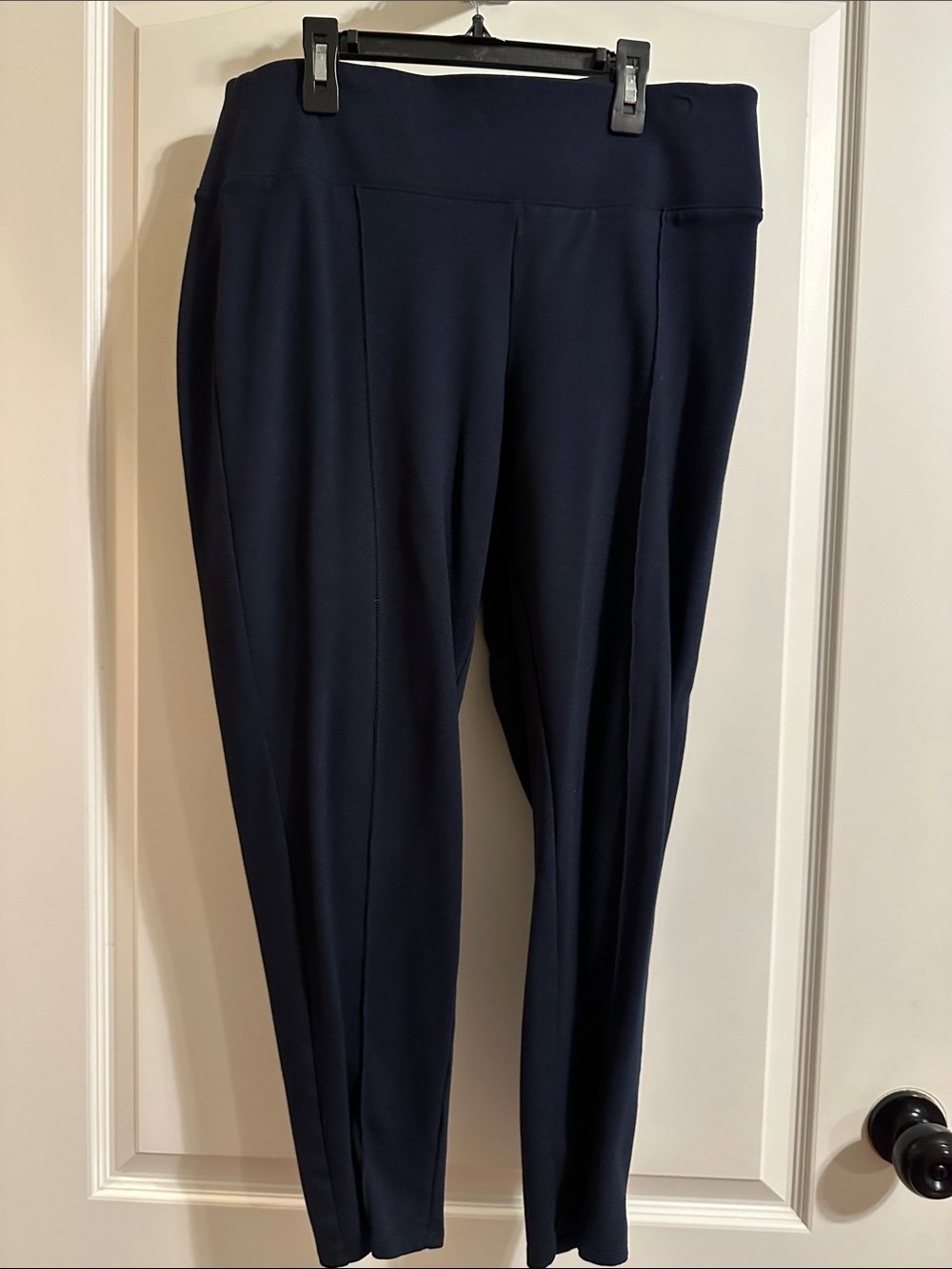 Nine West Navy Ponte Slim Ankle Pants